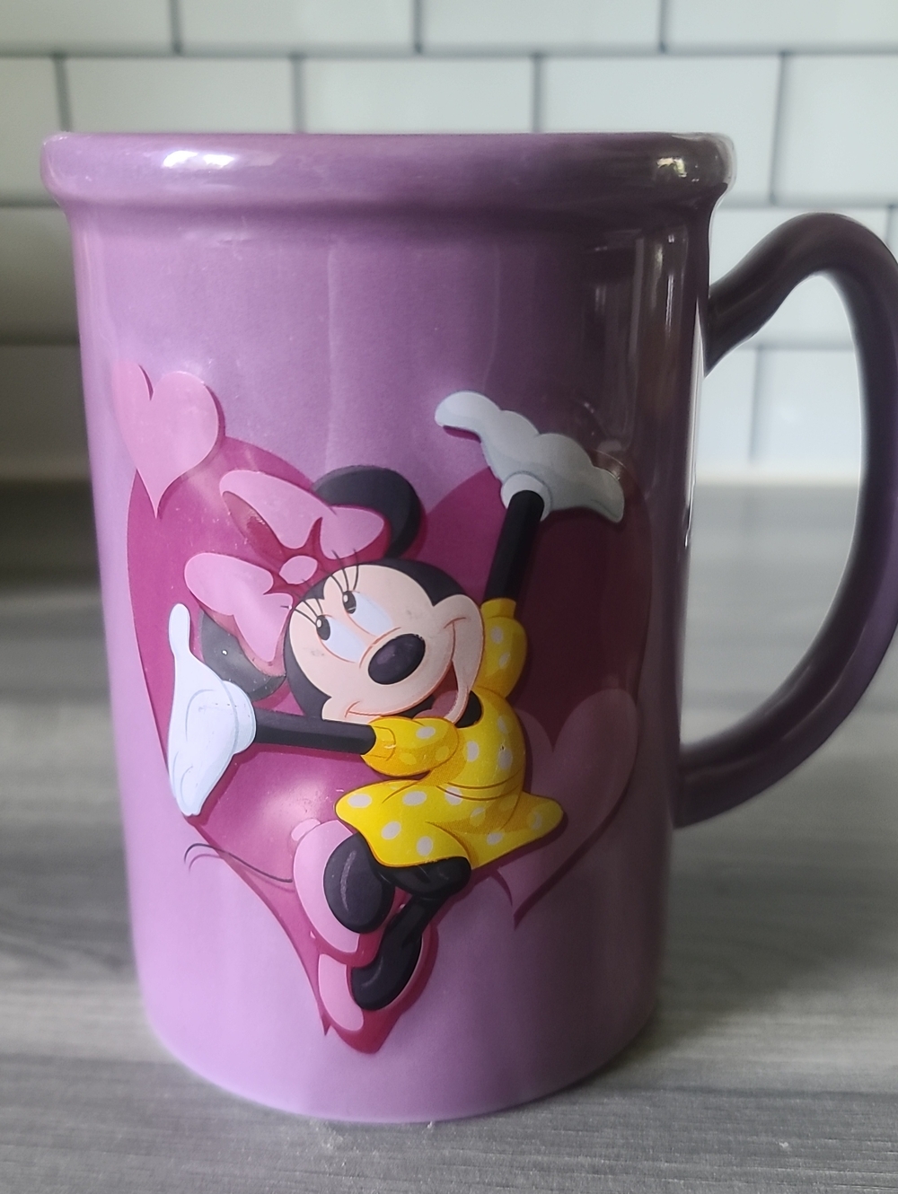 Disney Purple Minnie Mouse Ceramic Mug with Yellow Dress - VINTAGE (2005)